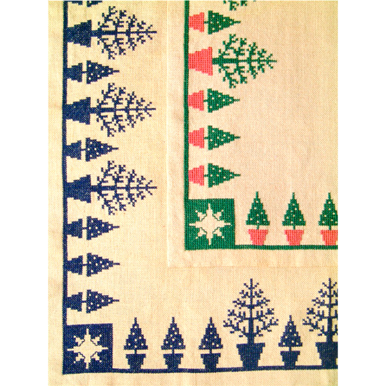 Juletrer i potte, bl &amp; grn/terracotta IMR