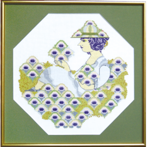 Pige med blomster BW