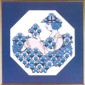 Pige med blomster BW