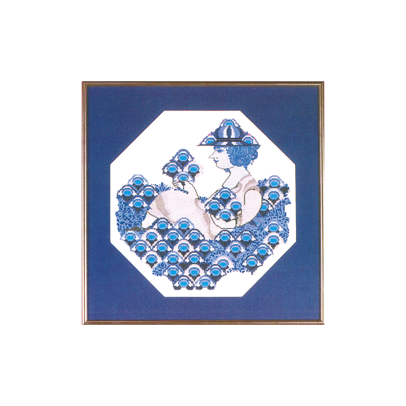 Pige med blomster BW