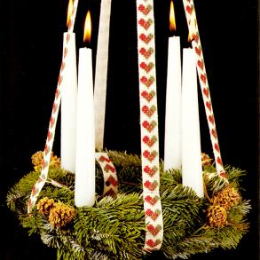 Adventskransebnd med hjerter HF